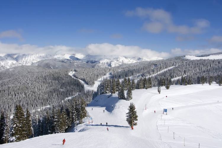 Skiers in the Colorado Mountains