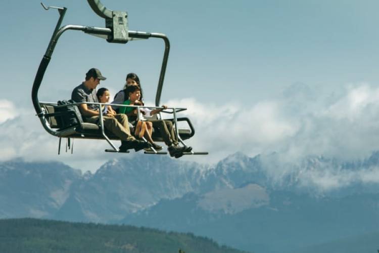 Skiers on Ski Lift in Beaver Creek, Colorado
