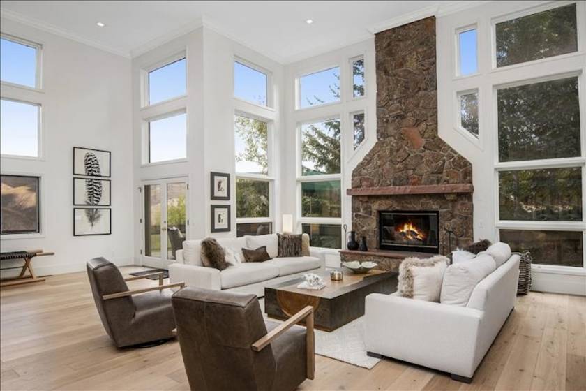 Living room view of Holden Road property in Beaver Creek, CO.
