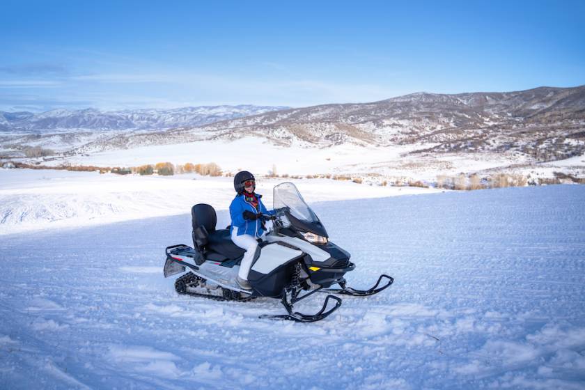 person on a snowmobile